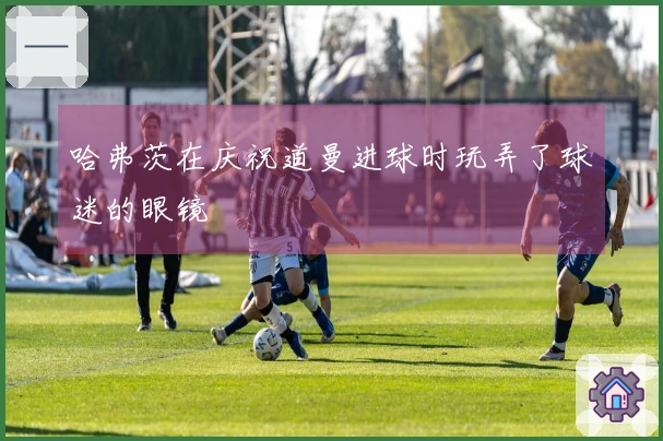 哈弗茨在庆祝道曼进球时玩弄了球迷的眼镜